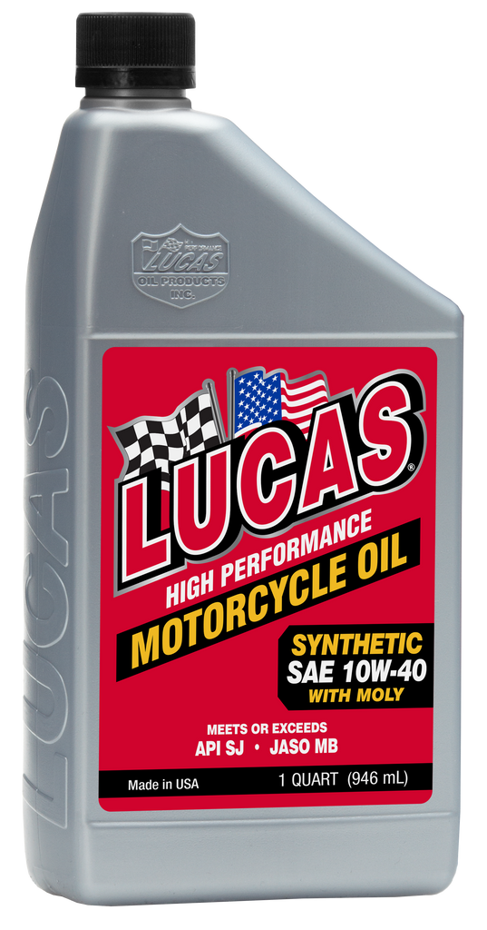 LUCAS Synthetic High Performance 4T Oil with Moly 10W-40 - 1 Quart (Part No. 10777)