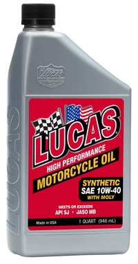 LUCAS Synthetic High Performance 4T Oil with Moly 10W-40 - 1 Quart (Part No. 10777)