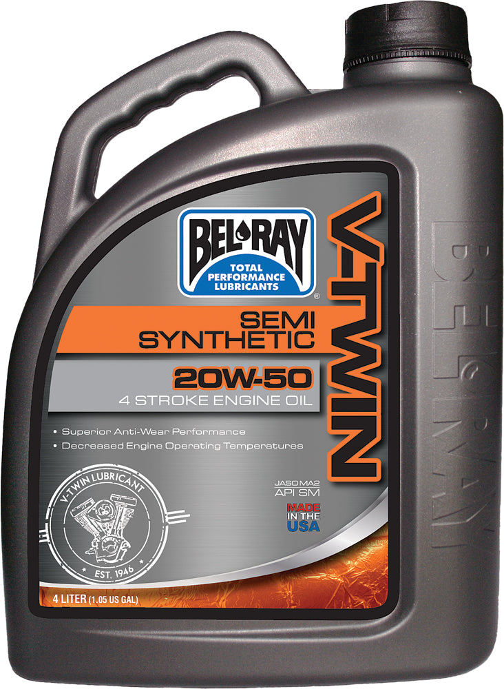 BEL-RAY V Twin Semi Synthetic Engine Oil 20W-50 4L - Part Number 96910-BT4