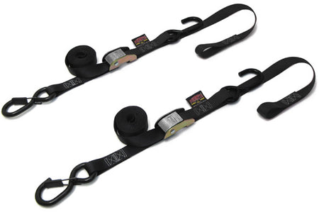 Tie Down Cam Sec Hook Soft Tye 1"X6' Black/Black Pair