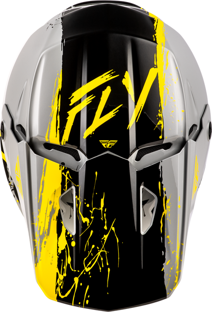 Fly Racing Kinetic Drip Youth Helmet - Grey/Black/Yellow