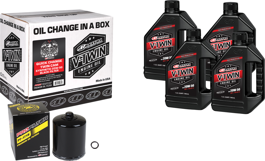 V Twin Syn Oil Change Kit Tc Black Filer