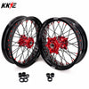 KKE 17inch Supermoto Wheels fit HONDA CRF250R 04-13 CRF450R 02-12 Black Spoke