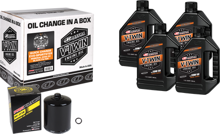 V Twin Oil Change Kit Evo Mineral Black Filer