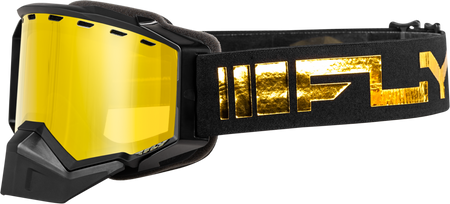 Zone Snow Goggle Black/Gold W/ Gold Mirror/Yellow Lens