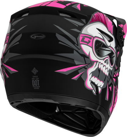 Youth Mx 46y Unstable Helmet Matte Black/Pink Ys