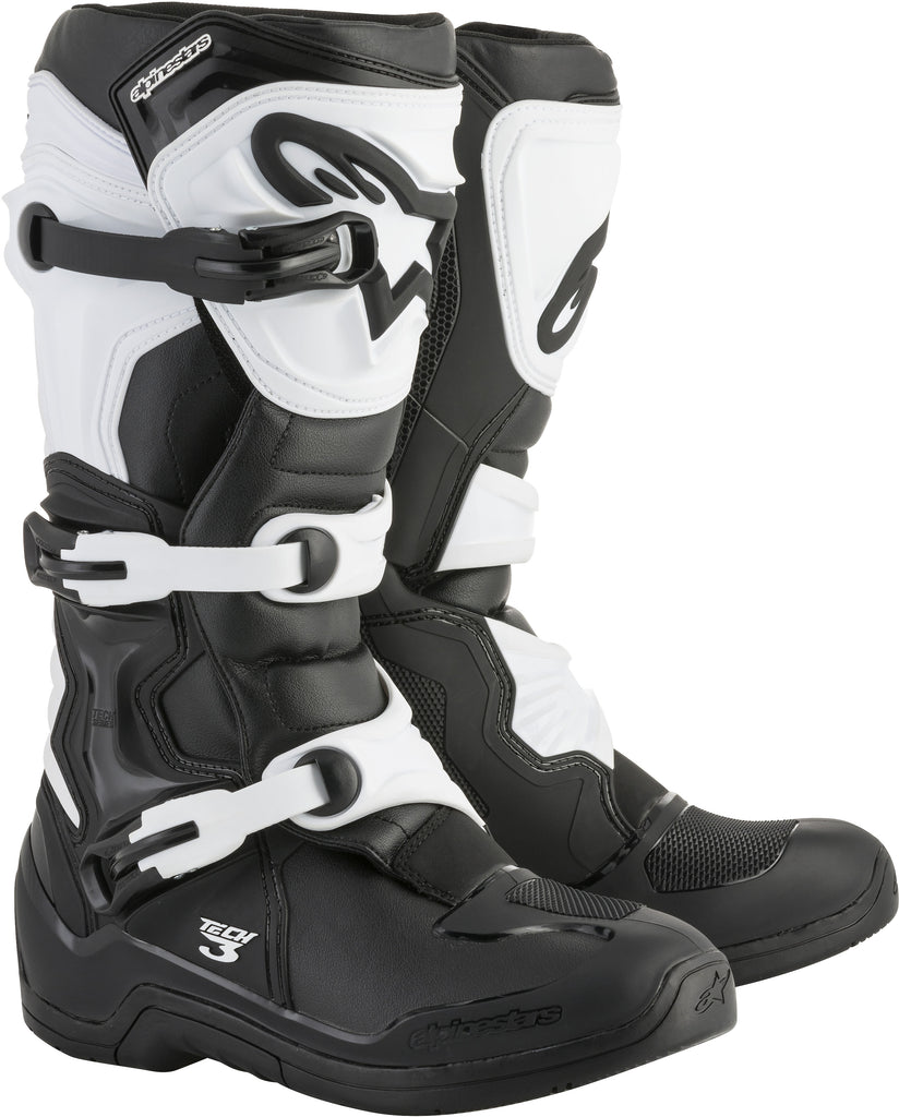 Alpinestars Tech 3 Boots Black/White Size 14 - Part Number 2013018-12-14