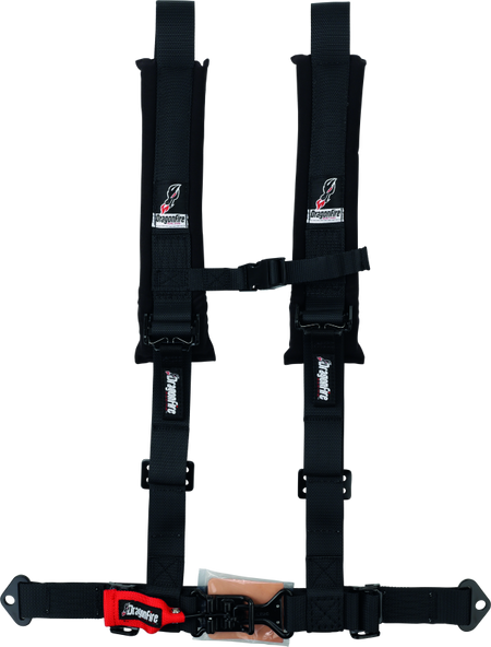 DragonFire Racing Harness- H-Style- 4-Point- 2in Youth- Black