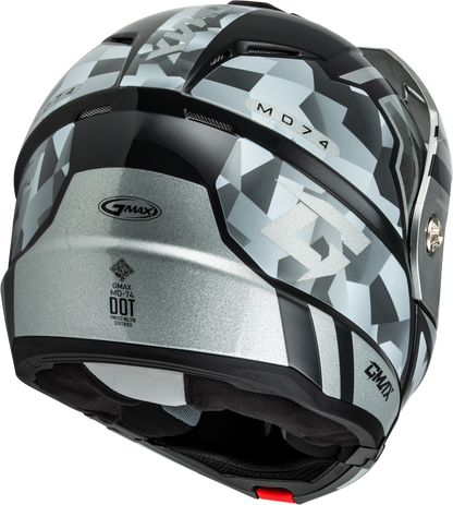 Md 74 Striker Modular Helmet W Slvr Shield Slvr/Blu Mtlc Lg