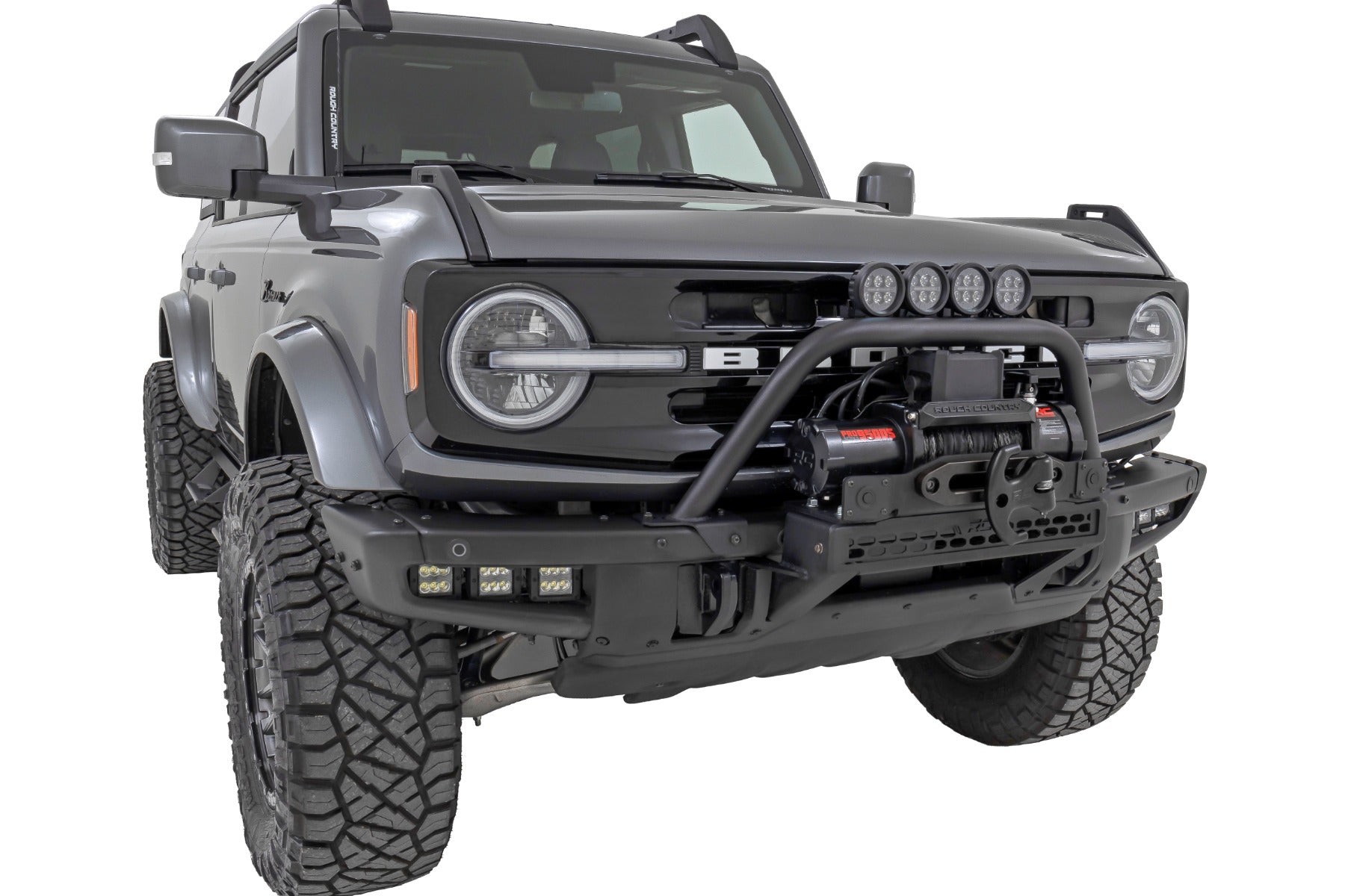 Safari Bar | 3.5" Round LED (Quad) | Black | Amber DRL | OE Modular Steel | Ford Bronco (21-25) | 51112