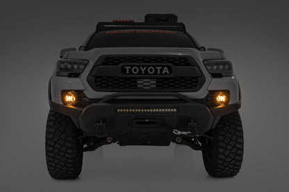 Rough Country | LED Fog Light Kit | 3.5 Inch Round Black Series | Amber DRL | Toyota Tacoma (16-23) | 71095