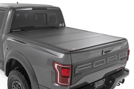 Rough Country | Hard Tri-Fold Flip Up Bed Cover | 5'7" Bed | Ford F-150 (21-26)/F-150 Lightning (22-26) | 49221550