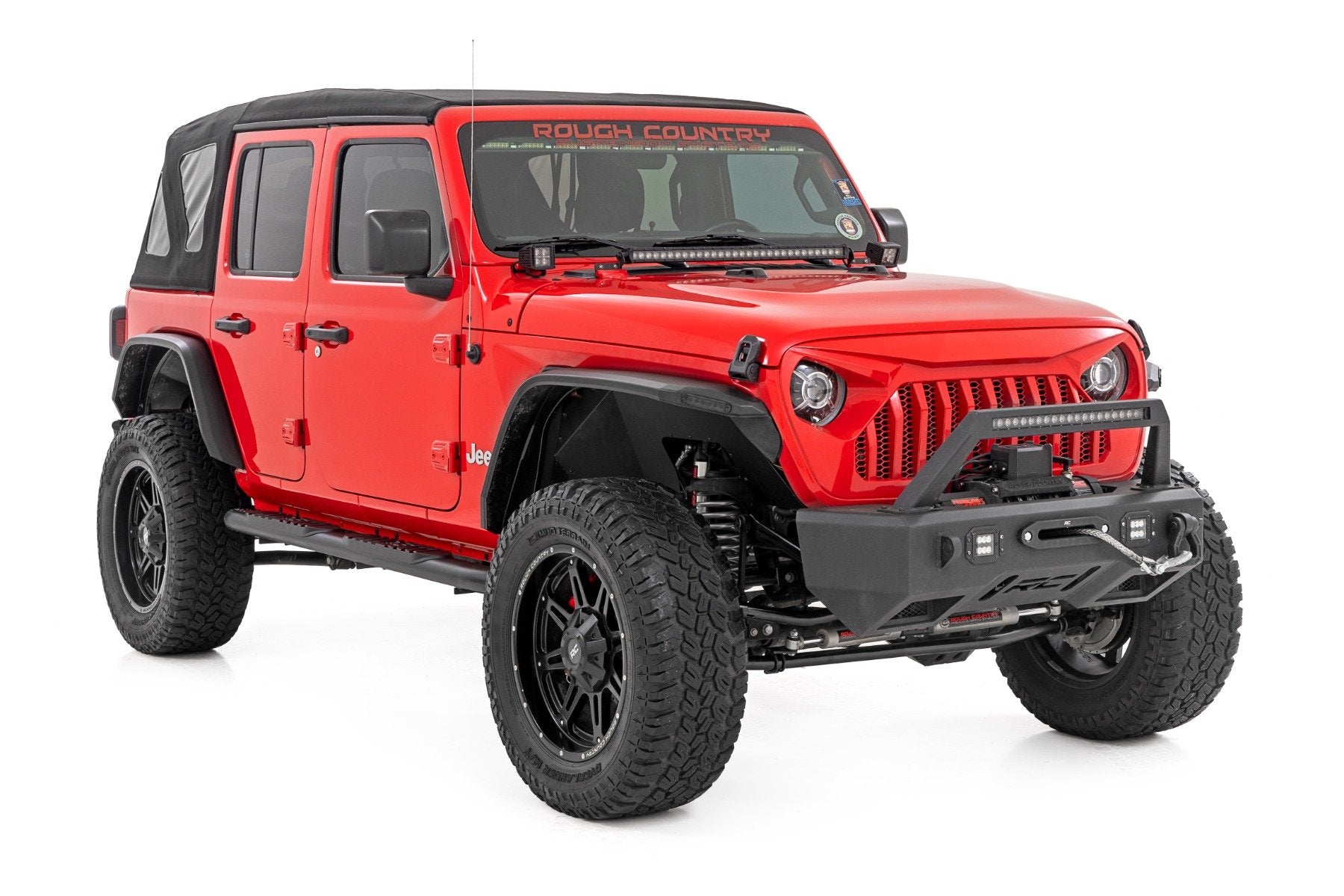Oval Nerf Steps | 4 Door | Black | Jeep Wrangler Unlimited 4WD (2018-2025) | 21016