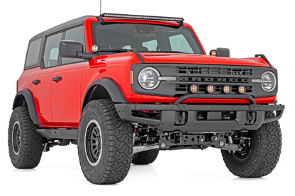 Light Bar Mount | 3.5" Round LED (Quad) | Black | Amber DRL | OE Modular Steel | Ford Bronco (21-24) | 51136