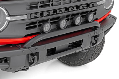 Light Bar Mount | 3.5" Round LED (Quad) | Black | Amber DRL | OE Modular Steel | Ford Bronco (21-24) | 51136
