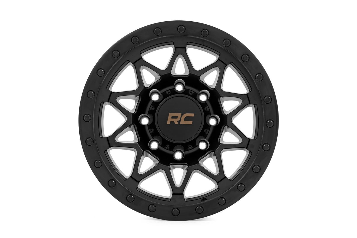 Rough Country 78 Series Wheel | Simulated Beadlock | Black | 18x9 | 8x170 | 0mm | 78180911B