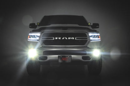 Rough Country | LED Fog Light Kit | 3.5 Inch Round Black Series | Amber DRL | Ram 1500 (2019-2024) | 30005