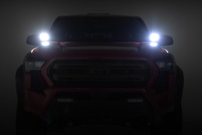 LED Light Kit | Ditch Mount | Black Series Round | 3.5 Inch | Amber DRL | Toyota Tacoma (24-25) | 72106