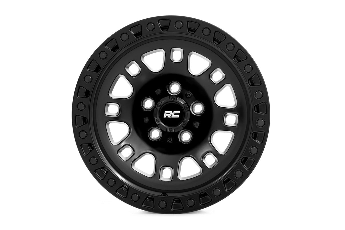 Rough Country 82 Series Wheel | One-Piece | Semi Gloss Black | 15x8 | 5x5.5 | -19mm | 82151814