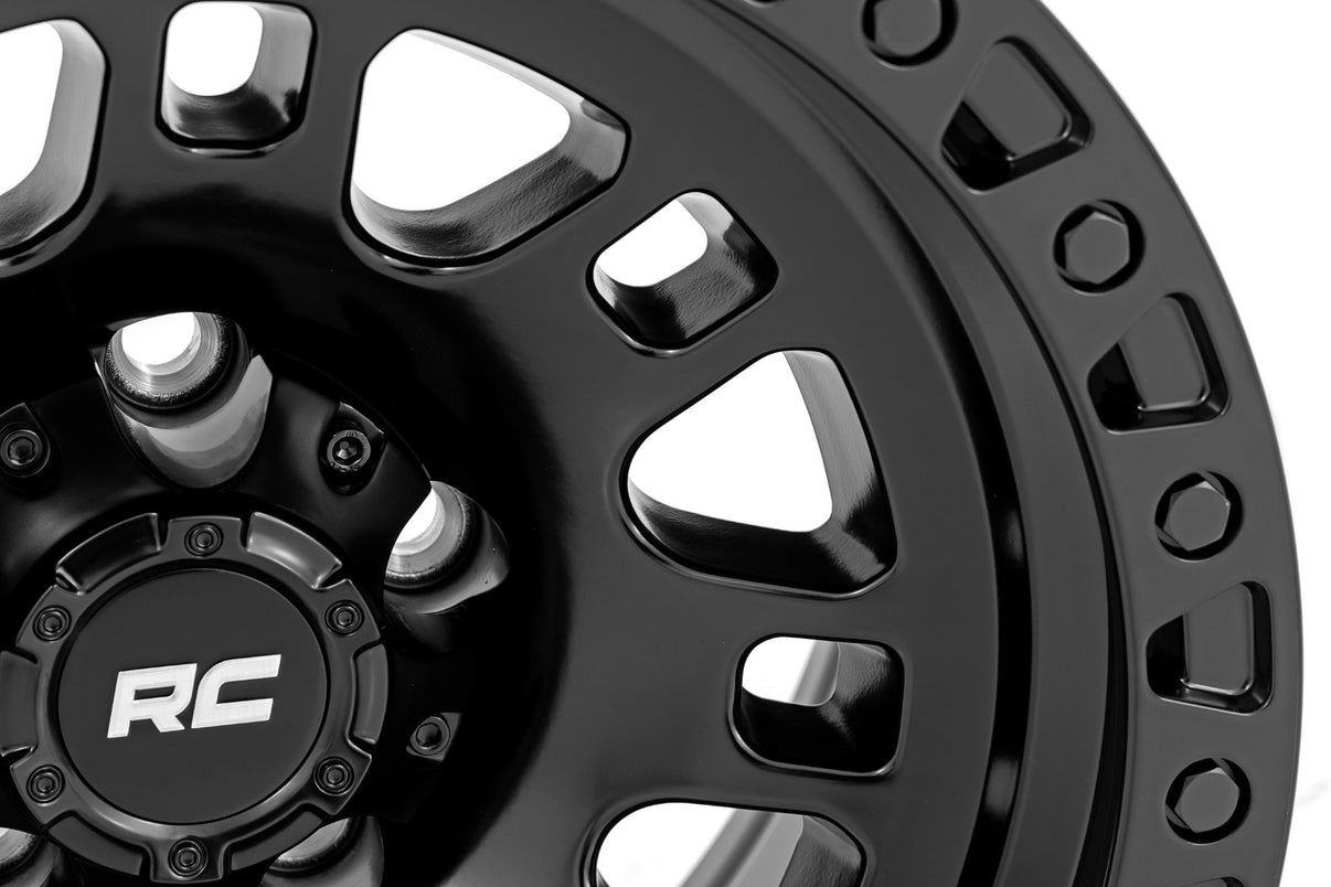 Rough Country 82 Series Wheel | One-Piece | Semi Gloss Black | 17x9 | 5x4.5 | -12mm | 82170913