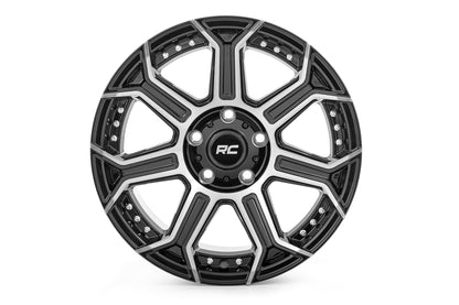 Rough Country 89 Series Wheel | One-Piece | Black Machined Gun Metal | 17x9 | 5x5 | -12mm | 89170918