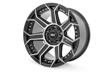 Rough Country 89 Series Wheel | One-Piece | Black Machined Gun Metal | 17x9 | 6x5.5 | -12mm | 89170912