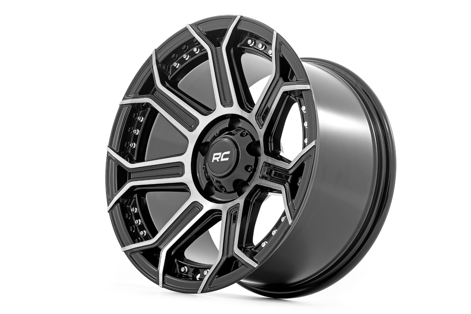 Rough Country 89 Series Wheel | One-Piece | Black Machined Gun Metal | 17x9 | 5x5 | -12mm | 89170918