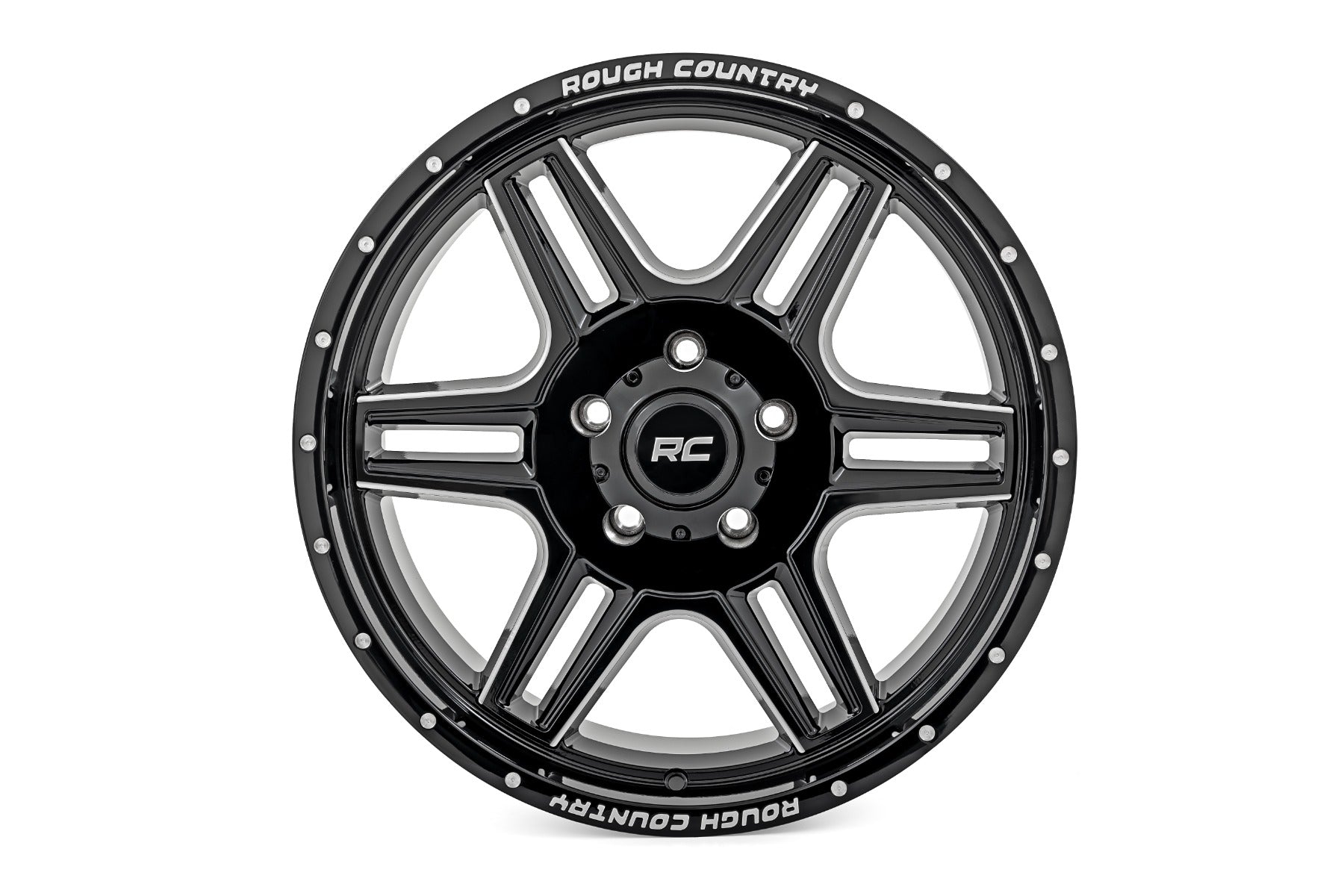 Rough Country 92 Series Wheel | Machined One-Piece | Gloss Black | 18x9 | 6x135 | +0mm | 92180017