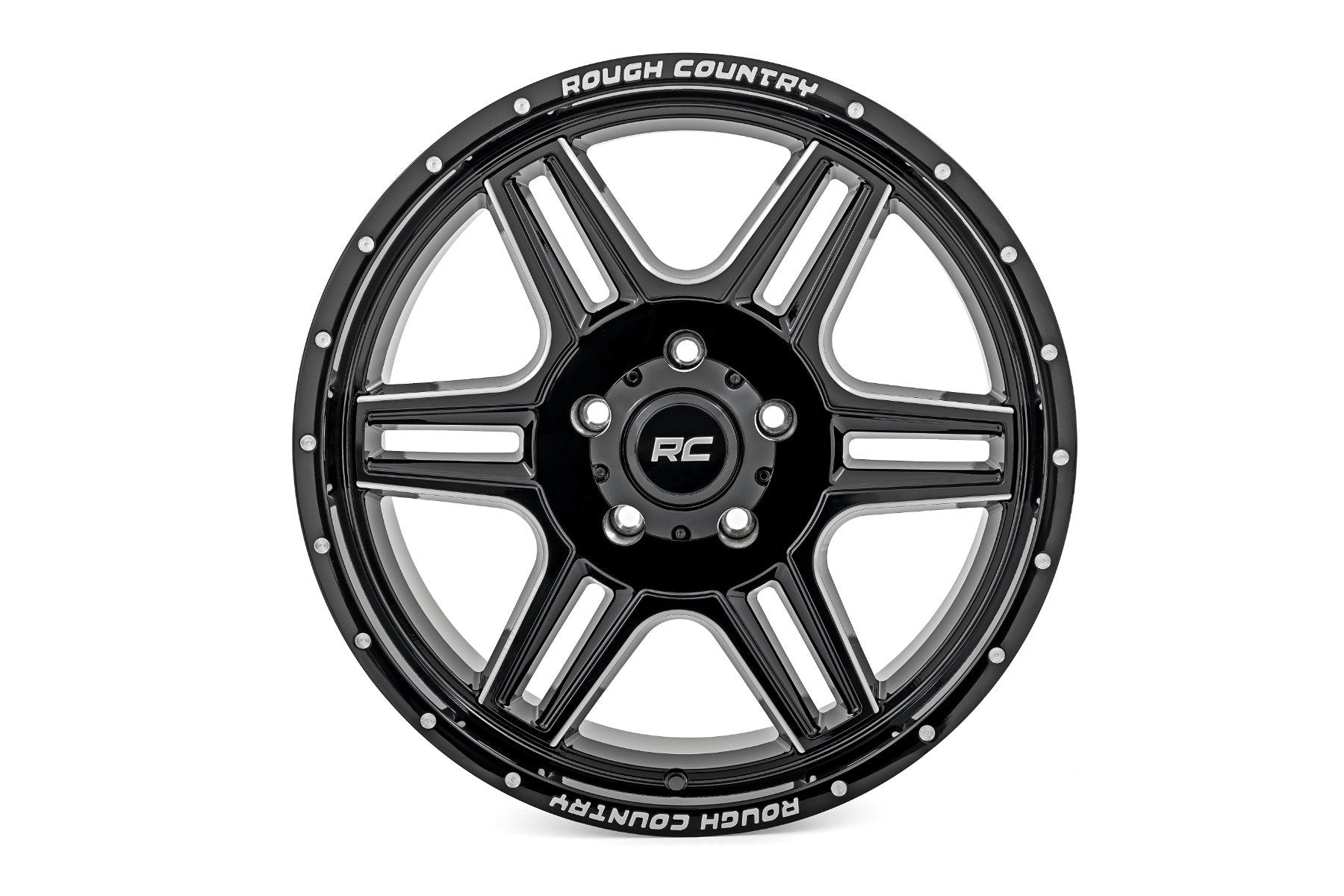 Rough Country 92 Series Wheel | Machined One-Piece | Gloss Black | 20x9 | 5x5.5 | +0mm | 92200914