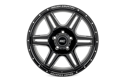Rough Country 92 Series Wheel | Machined One-Piece | Gloss Black | 20x9 | 5x5.5 | +0mm | 92200914