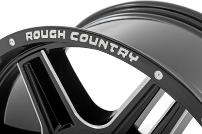 Rough Country 92 Series Wheel | Machined One-Piece | Gloss Black | 18x9 | 6x5.5 | +0mm | 92180912