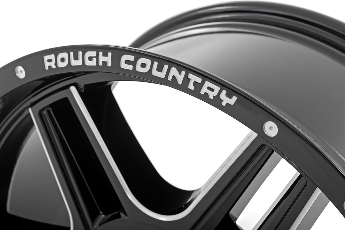 Rough Country 92 Series Wheel | Machined One-Piece | Gloss Black | 20x9 | 5x5.5 | +0mm | 92200914