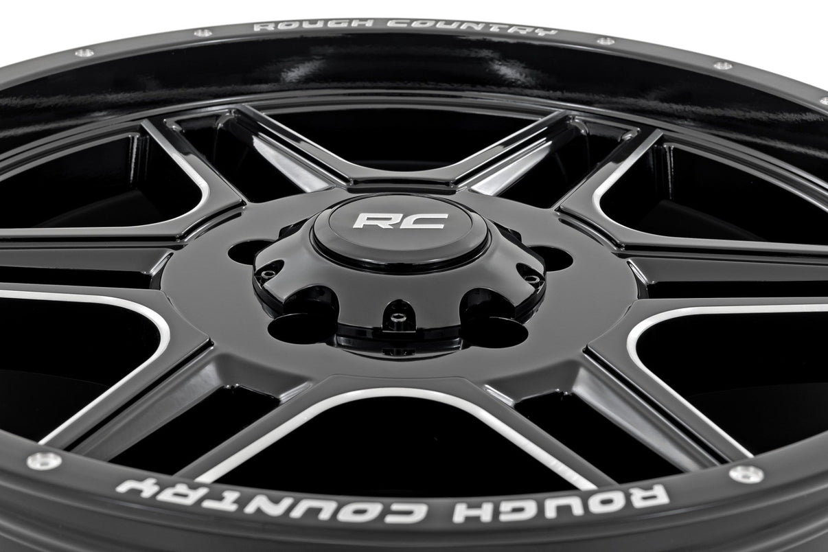Rough Country 92 Series Wheel | Machined One-Piece | Gloss Black | 20x9 | 6x5.5 | +0mm | 92200912