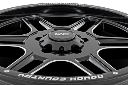 Rough Country 92 Series Wheel | Machined One-Piece | Gloss Black | 20x9 | 6x5.5 | +0mm | 92200912