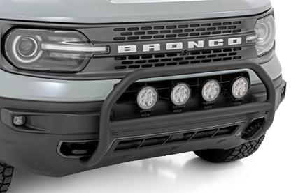 Rough Country | Nudge Bar | w/ Tow Hooks | 20 Inch BLK DRL Single Row LED | Ford Bronco Sport (21-24) | 51156