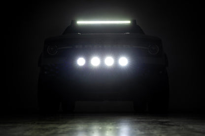 Rough Country | Nudge Bar | w/ Tow Hooks | 20 Inch Black Single Row LED | Ford Bronco Sport (21-24) | 51155