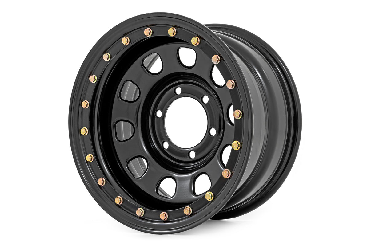 Steel Simulated Bead Lock Wheel | Black | 16x8 | 6x5.5 | 4.25 Bore | -12 | RC51-6883SL
