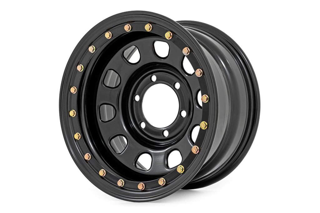 Steel Simulated Beadlock Wheel | Black | 15x8 | 5x4.5 | 3.30 Bore | -19 | RC158545SL