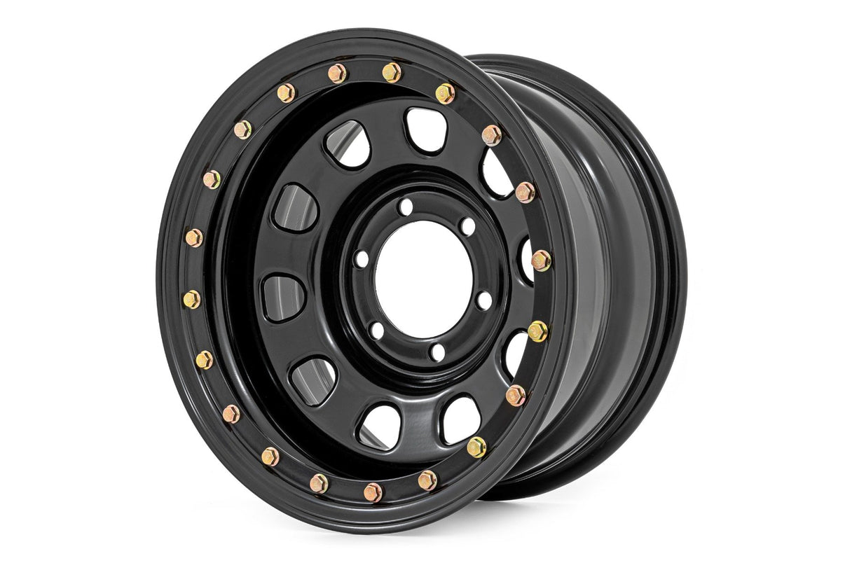 Steel Simulated Beadlock Wheel | Black | 15x8 | 5x4.5 | 3.30 Bore | -19 | RC158545SL