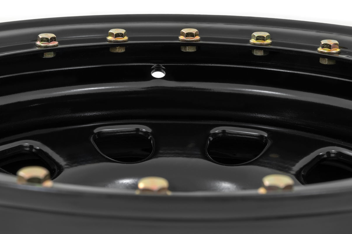 Steel Simulated Bead Lock Wheel | Black | 16x8 | 6x5.5 | 4.25 Bore | -12 | RC51-6883SL
