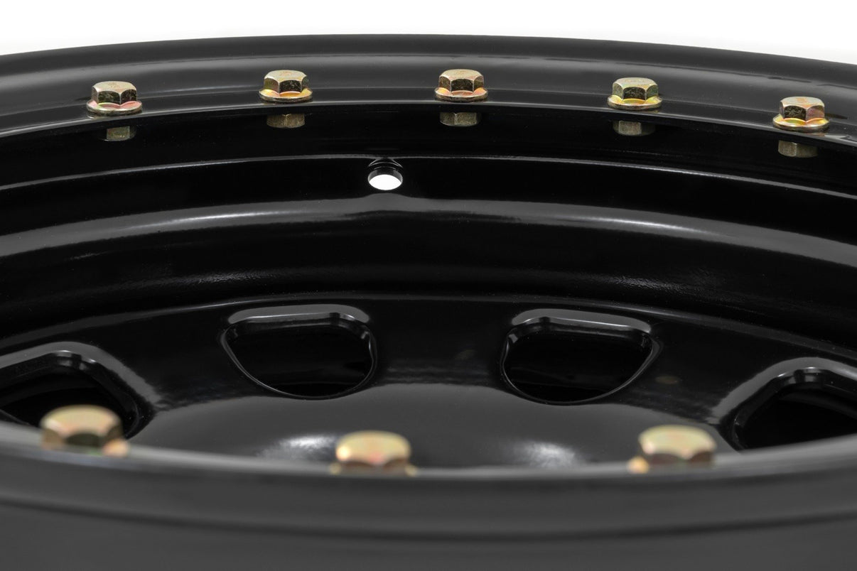 Steel Simulated Beadlock Wheel | Black | 15x8 | 5x4.5 | 3.30 Bore | -19 | RC158545SL