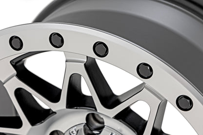 Rough Country | Rough Country 78 Series Wheel | Simulated Beadlock | Full Machine | 18x9 | 6x5.5 | -12mm | 78181212C