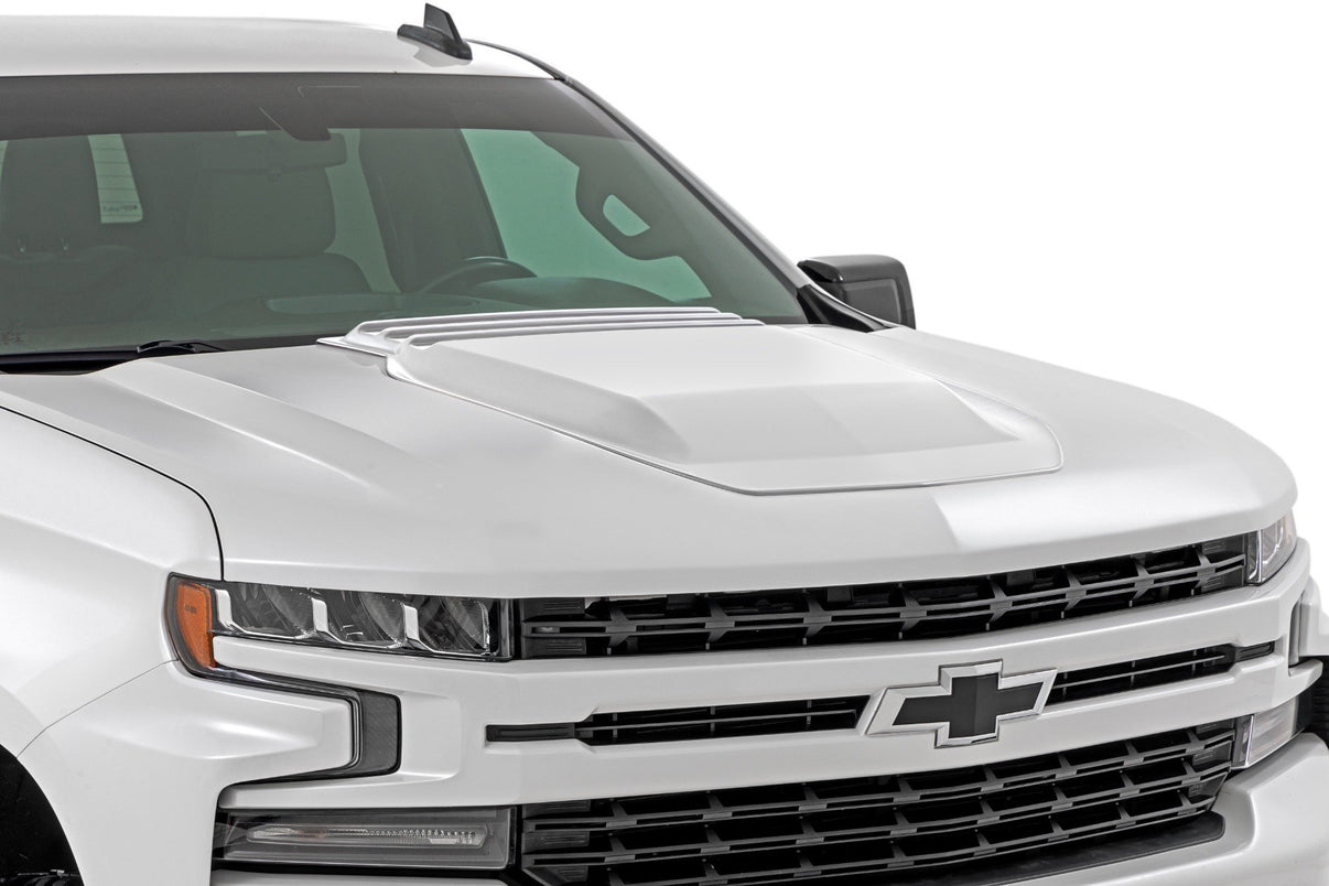 Hood Scoop | GAZ Summit White | Chevy Silverado 1500 2WD/4WD (2019-2025 & Classic) | HS10010-GAZ