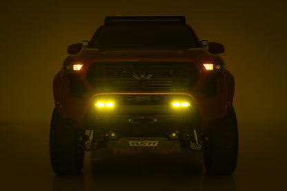 Rough Country | LED Fog Light Kit | 3x1.75 Inch Black Series Slim Aux | Yellow | Toyota Tacoma (24-26) | 72120