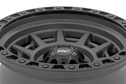 Rough Country 85 Series Wheel | Simulated Beadlock | Gunmetal Gray/Black | 17x9 | 5x5.5 | -0mm | 85170014A