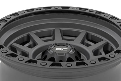 Rough Country 85 Series Wheel | Simulated Beadlock | Gunmetal Gray/Black | 17x9 | 8x170 | -12 | 85171211A