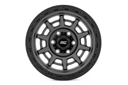 Rough Country 85 Series Wheel | Simulated Beadlock | Gunmetal Gray/Black | 17x9 | 6x5.5 | -12mm | 85170912A