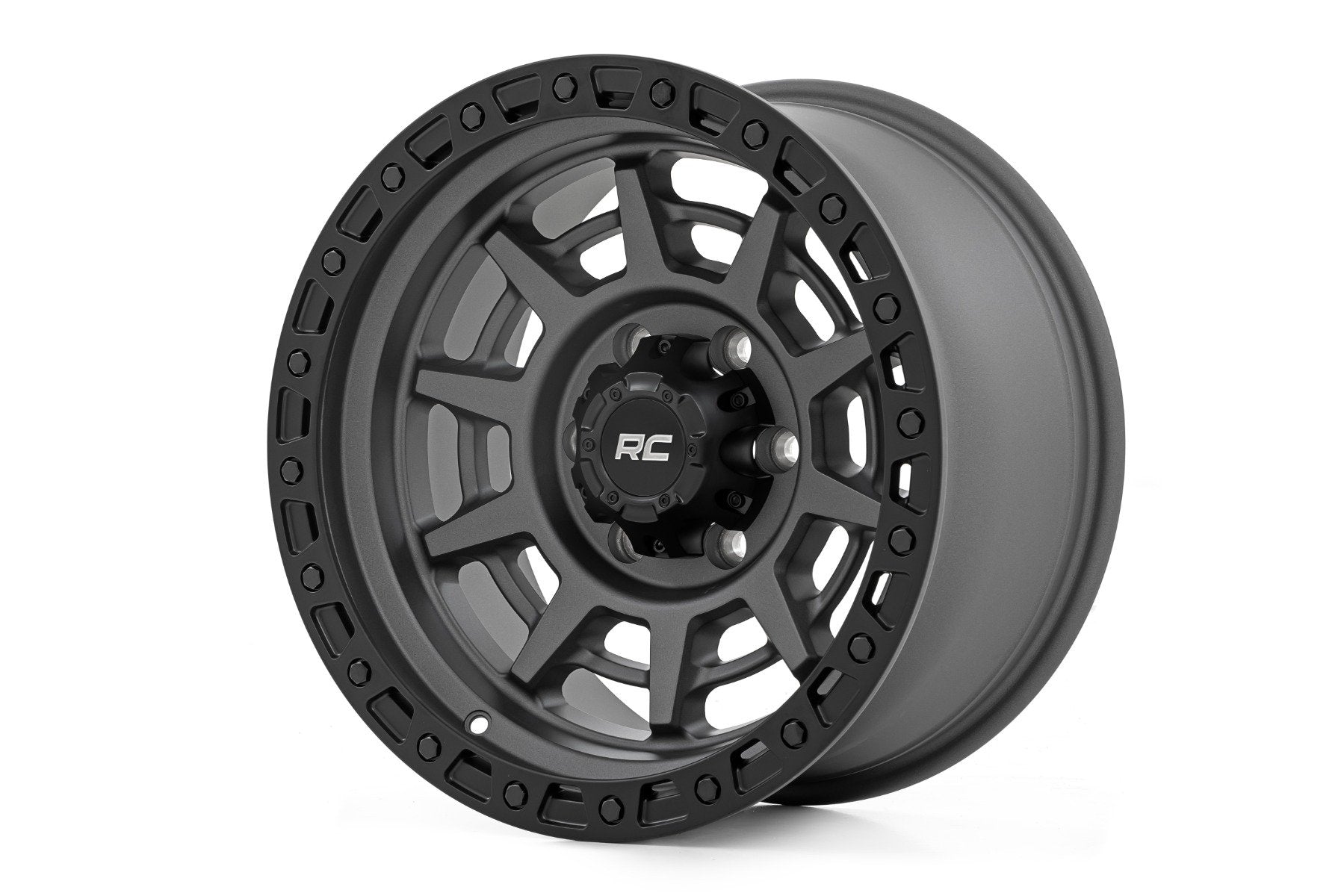 Rough Country 85 Series Wheel | Simulated Beadlock | Gunmetal Gray/Black | 17x9 | 8x170 | -12 | 85171211A