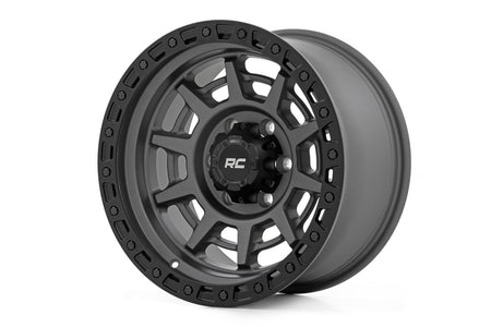 Rough Country 85 Series Wheel | Simulated Beadlock | Gunmetal Gray/Black | 17x9 | 8x170 | -12 | 85171211A