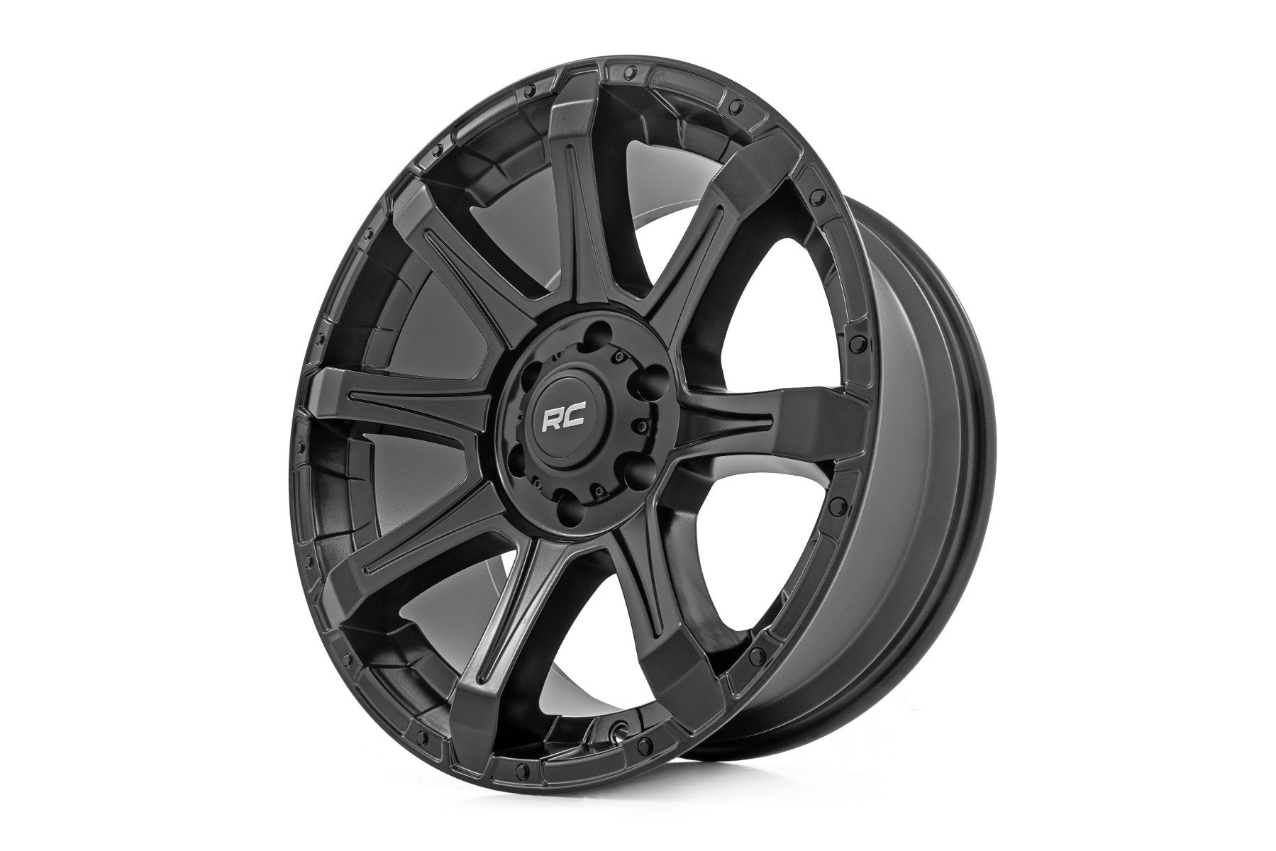 Rough Country 81 Series Wheel | One-Piece | Semi Gloss Black | 20x9 | 8x180 | 0mm | 81200906